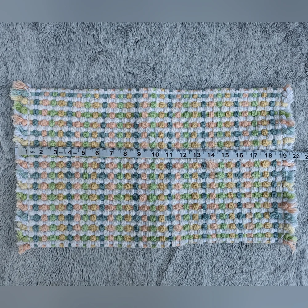 Vintage Woven Checked Placemats Set‎ of 2 Pastel Multicolor